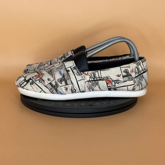 Toms Other - Mens Toms x Disney Star Wars Slip On At-At Canvas Shoes Size 8 White